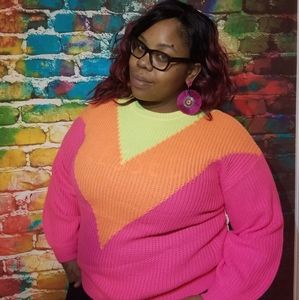 Neon Chevron Sweater